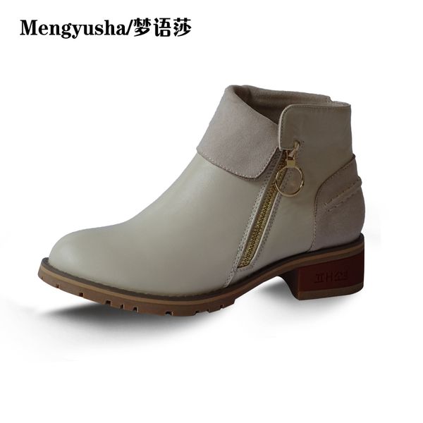 

2018 spring and autumn british style rough with female boots, Black