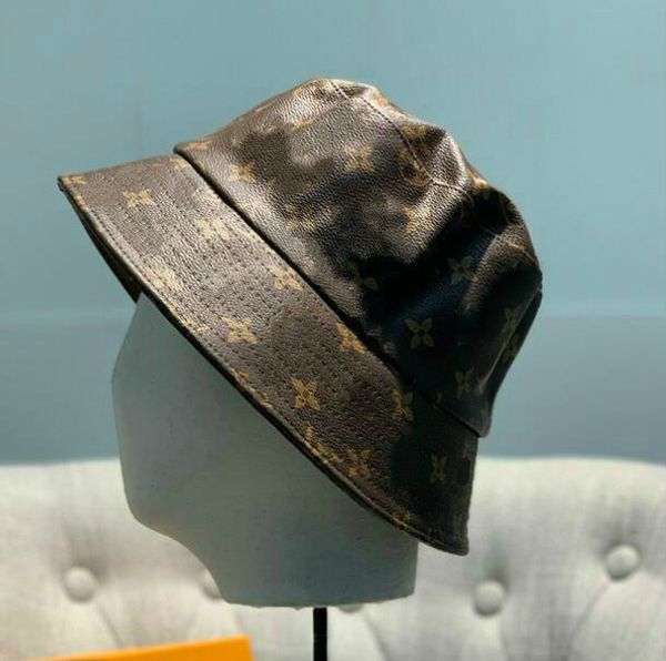 

2020 leather letter bucket hat for men women foldable caps fisherman beach sun hat visor sale folding man casquette bowler cap