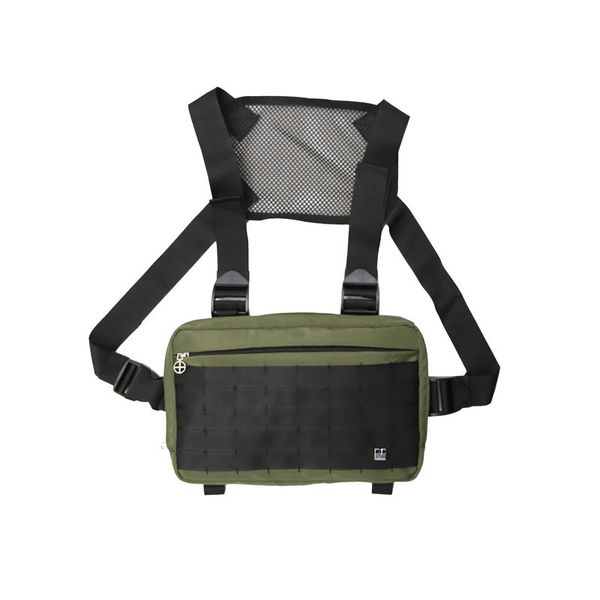 

outdoor 1000d nylon men hunting vest bags multifunctional adjustable tactical chest rig shoulder waist packs bags vest, Camo;black