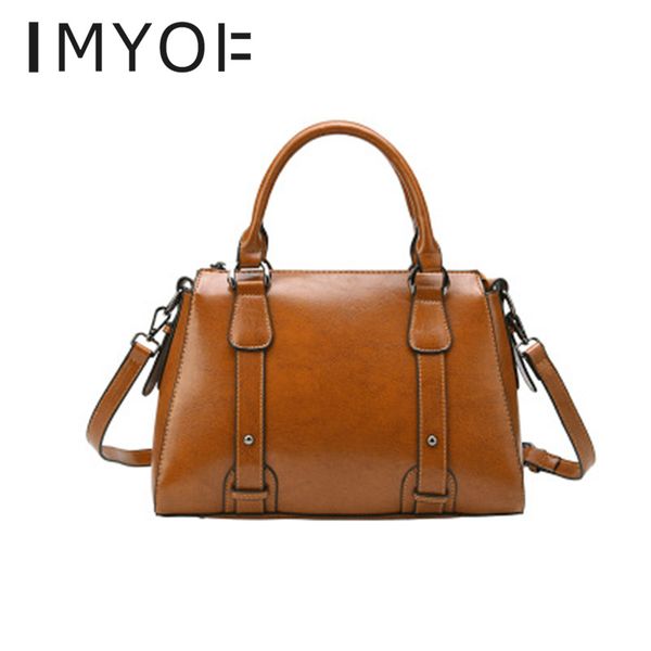 

imyok genuine leather female bag 2019 new vintage lady bag casual large capacity women tote shoulder sac a main femme