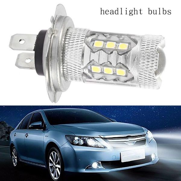 

new 2pcs h7 499 led 80w 6000k dipped beam headlight bulbs lamp fog driving light super white lamp signal light 12/24v