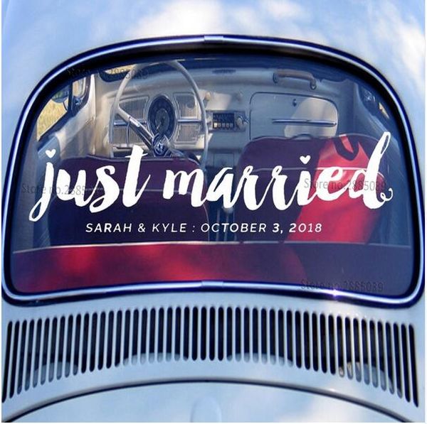 56 15cm Just Married Decal Wedding Vinyl Stickers Modern Fashion