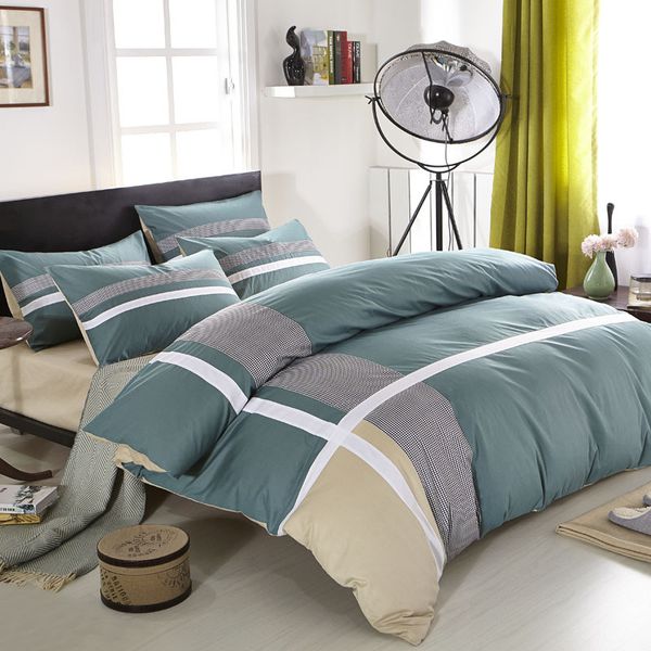 

four seasons 100%cotton active twill bed sheets quilt cover 4-piece set fashion casual simple style bedding