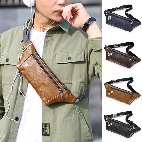 

waist bags fashion chain fanny pack banana bag men packs chest messenger single should phone leather mujer #yj