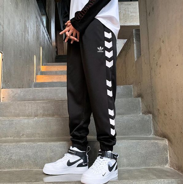 

new mens designer joggers new fashion letter print running pants tide regular full length sport men pants, Black
