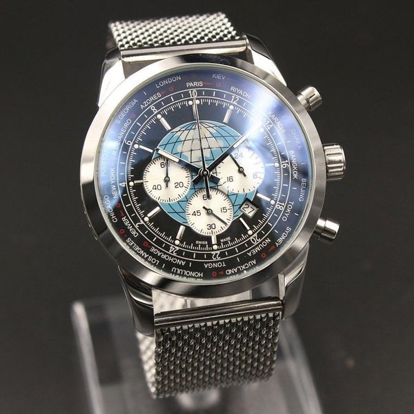 

2020 3 colors watch men bre1tlng1884 superocean 44mm quartz battery watch sweeping movement small dial working with buttons watches 14, Slivery;brown