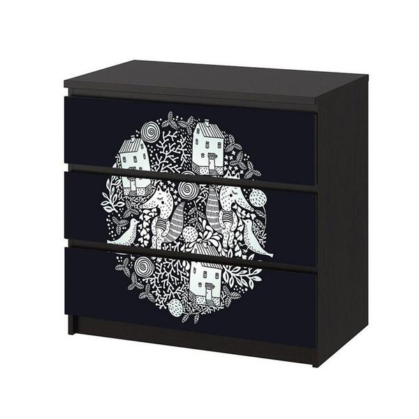 Pvc Waterproof Self Adhesive Black White Storage Cabinet Furniture