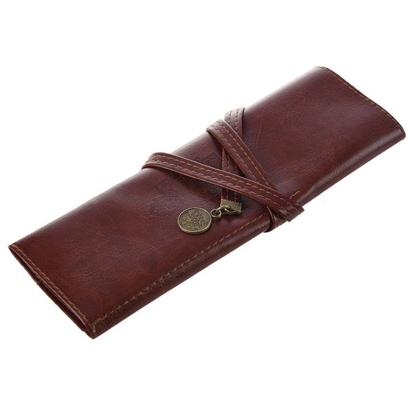 

1 pc case pu leather pen pencil case pencil bag cosmetic brush bag