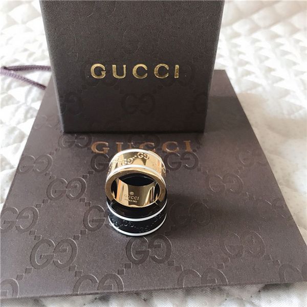 

316l stainless steel g fashion styles 4 colors stamp ring for women and men gold plated jewelry gu&#820cci wedding, Silver
