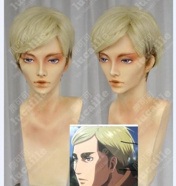 Attack On Titan Erwin Smith Short Blonde With Brown Anime Cosplay