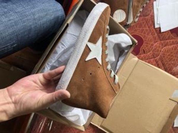 

1/2 design italy gooses slide leather suede ladies tennis oxford shoes uomo super star sneakers femme homme gooses scarpe di lusso shoes, Black;red