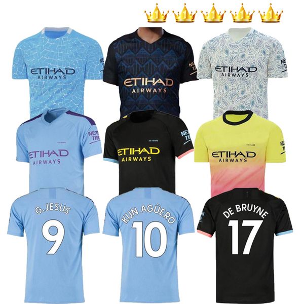 

men +kids kits 2020 2021 soccer jerseys foden mahrez de bruyne kun aguero football shirt city 19 20 21 mendy sane manchester maillot de foot, Black;yellow