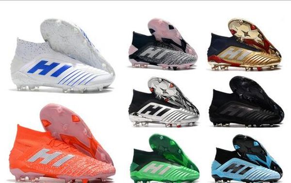 

2019 predator 19+ 19.1 fg ag pp paul pogba 25th anniversary golden mens boys soccer football shoes 19+x cleats boots size 39-45