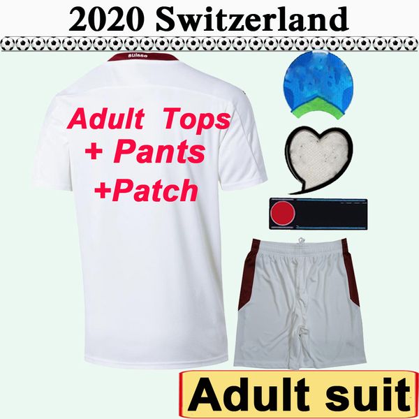 

2020 seferovic suit soccer jerseys switzerland national team embolo freuler zakaria shaqiri men kit away white football shirts uniform, Black