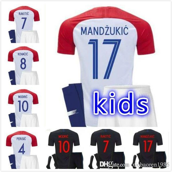 

Kid kit 2018 croatia occer jer ey modric peri ic rakitic mandzukic rebic brozovic lovren vida home away red white youth football hirt