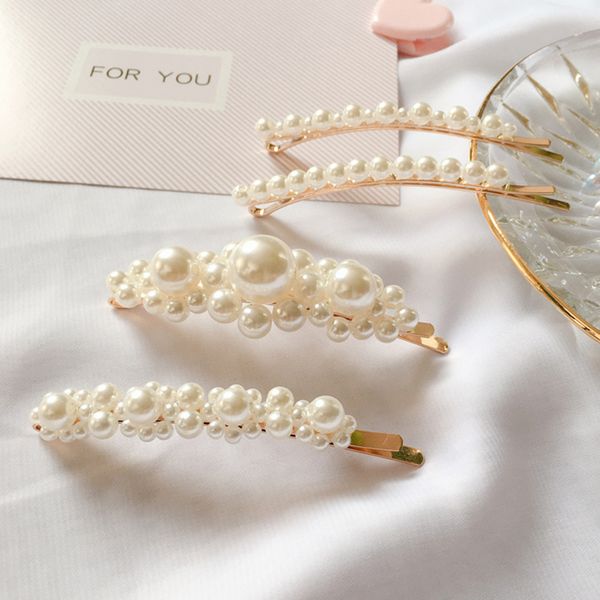 

lnrrabc fashion hairpin pearl korean popular elegant handmade hair clips exquisite ladies drop hair accessories