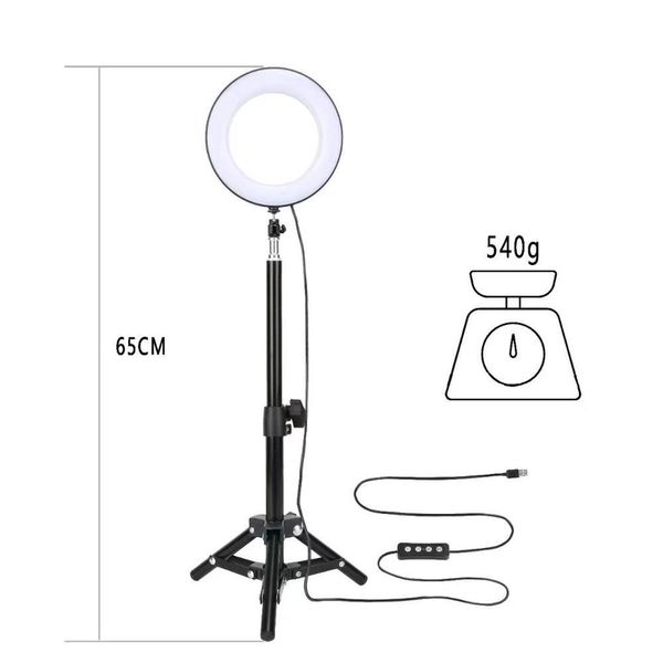 

ring lamp p studio phone video mini desktable led ring light 5500k 50cm height pgraphy dimmable makeup ring lamp
