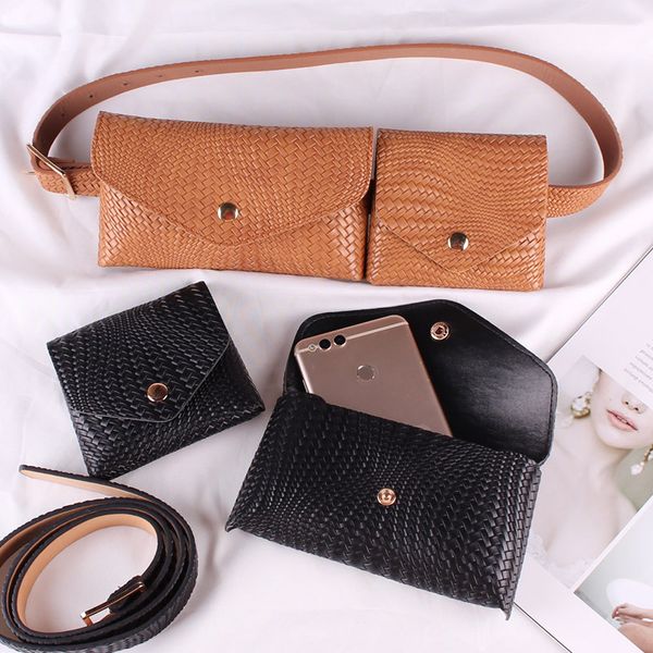 

weave decorate belt bag mobile phone bag mini coin purse fashion woman package