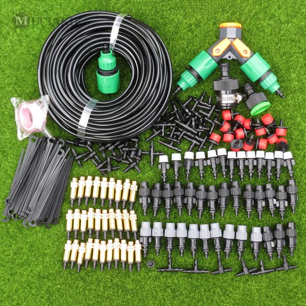 

muciakie 30m 25m 20 15 10m garden misting sprinkler irrigation system watering kits with adjustable mist spray dripper connector