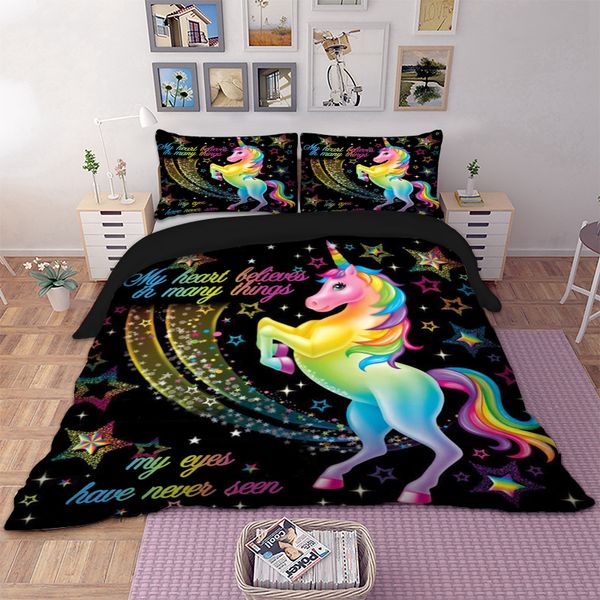 

lovinsunshine king size bedding set  bed quilt covers unicorn duvet cover ab#5