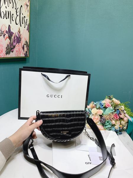 

2020 new fashion bags shopping party charm wild shoulder bagml1v, Black