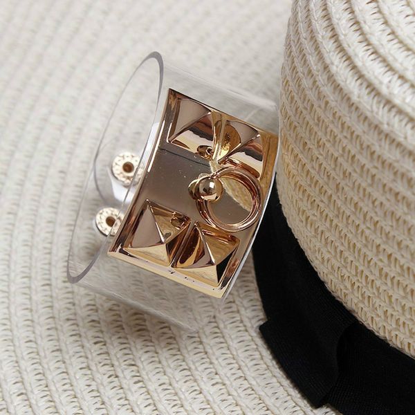 

tvvovvin european korean wild exaggeration 2019 new street transparent pvo metal bangle bracelet all-match q261, Black