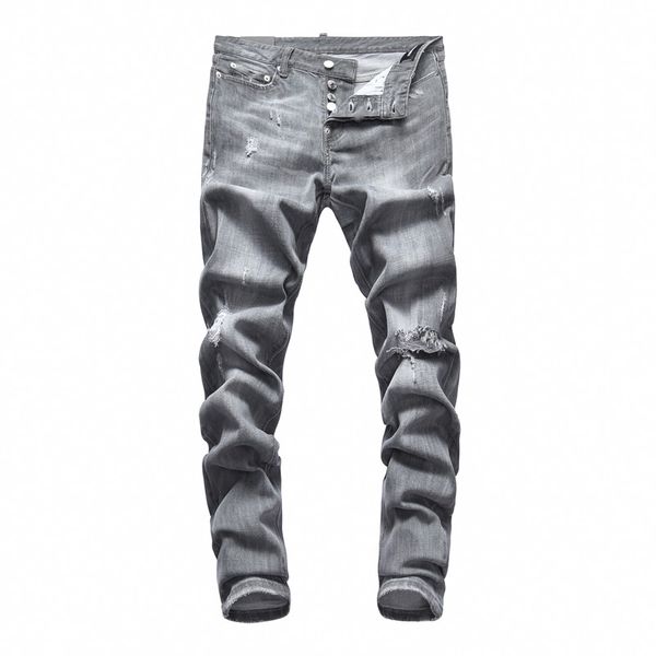 

2020 fashion trend animal embroidered jeans men's new black slimming shape small feet long trousers mens urban hip hop clothing, Blue