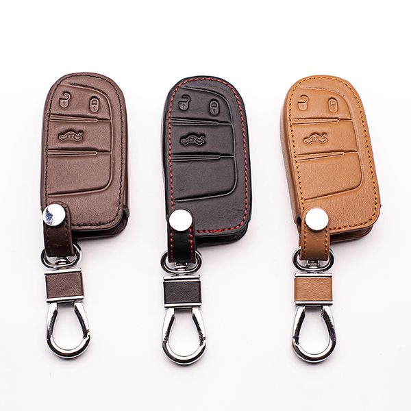 

leather car key cover for dodge jcuv dart journey for wrangler cherokee compass longitude patriot 300c