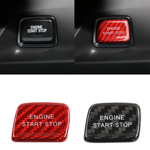 Karbon Fiber Araba Ateşleme Cihazı Düğme Motoru Start Stop Anahtarı ABS Dekorasyon Sticker Chevrolet Camaro 16+ için