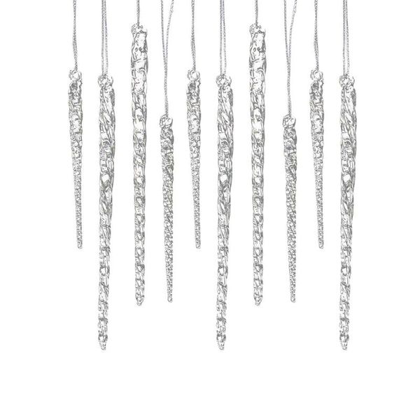 

10pcs/lot transparent icicle pendant clear glass pendant christmas tree hanging decoration diy drop ornaments