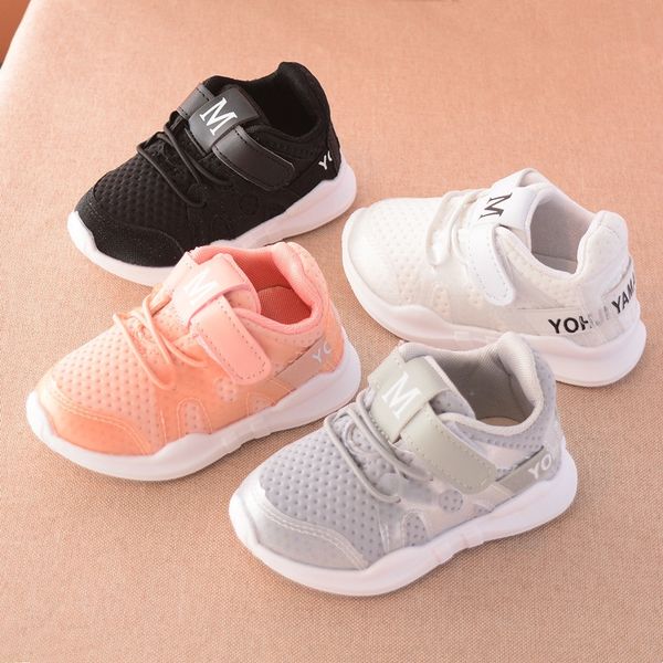 

children for athletic & outdoor shoes boys sneakers baby casual girls running kids white sports shoes fashion light flat soft breathable pu, Black
