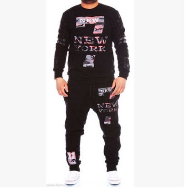 

осень зима мужские спортивные костюмы мода из двух частей спортивные костюмы мужская пуловер спортивная толстовка брюки активный костюм 3 цв, Gray