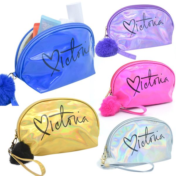 

2019 new laser cosmetic bag fashion holographic pencil case cosmetic makeup pouch laser zipper purse bag toiletry cases c528