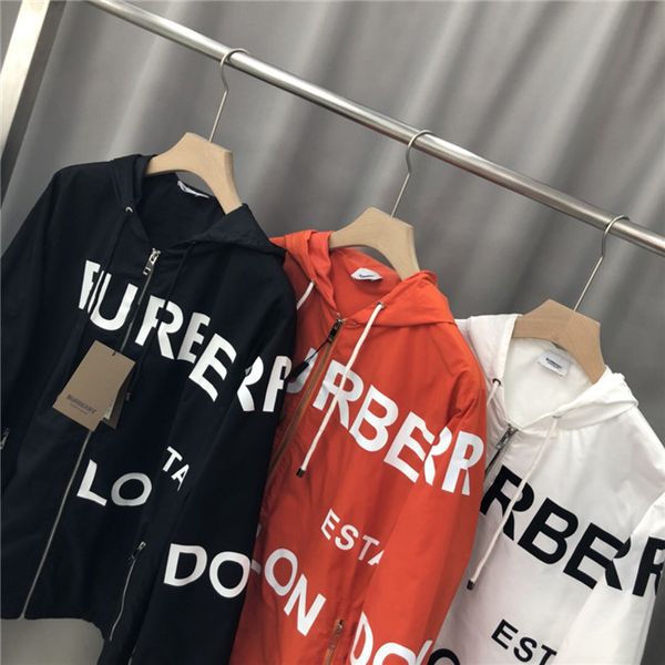 

19fw luxurious brand design bbr hooded jacket pullovers fashion irregular print clothing streetwear casual jacket outdoor sweatshirts coat, Gray;blue