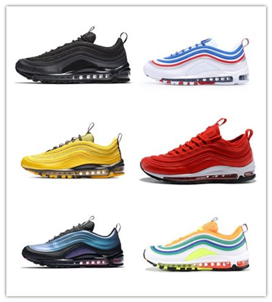 

2019 laser fuchsia iridescent 97s undefeated triple white mens running shoes 97s silver bullet south beach mens womens sports sneakers 36-45
