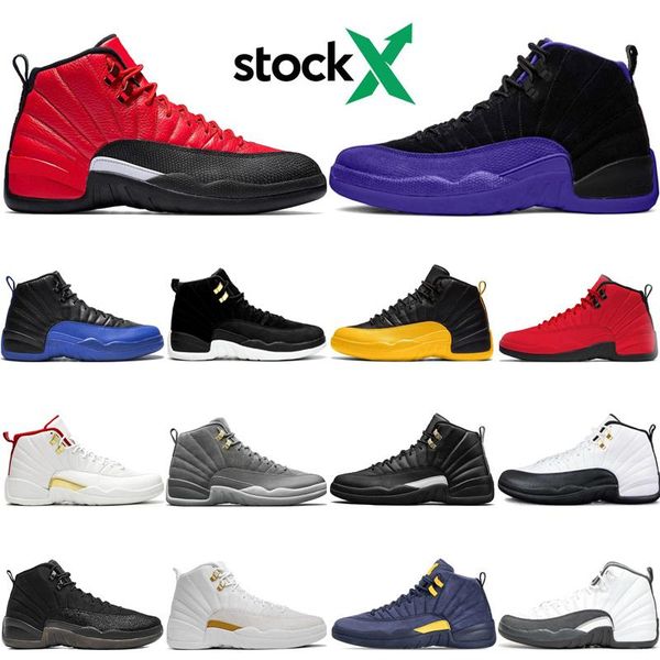 

stock x 2020 new reverse flu game 12s men basketball shoes 12 dark concord game royal university gold mens trainers sneakers