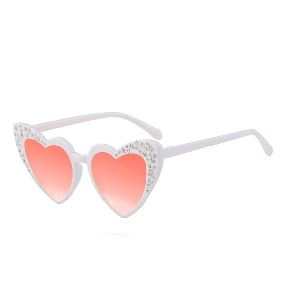 

2018 new arrived heart shaped cute kids sunglasses girls diamonds frame uv400 kids summer beach sun glasses coating lens nx, Blue