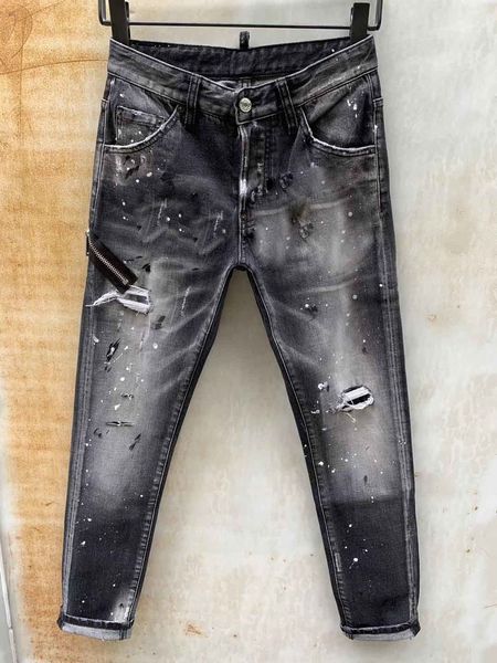 

мужские дизайнерские джинсы denim jean черные рваные брюки pour hommes men s italy fashion brand байкер мотоцикл рок возрождение джинсы высо, Blue