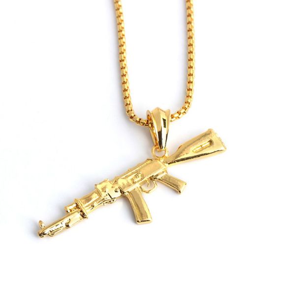 

hip hop pistol pendant necklace, Silver