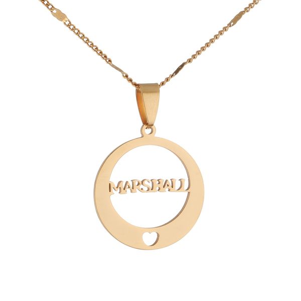 Из нержавеющей стали Круглый алфавит Маршалл ожерелье Маршалл острова цепи ювелирные изделия