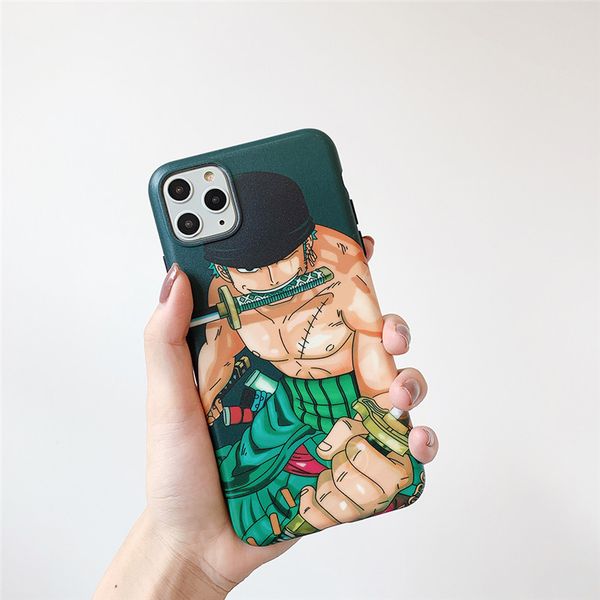

new luxury designer cartoon one piece zoro soft case for iphone 11 pro x xs max xr 8 7 6 plus matte silicone cover luffy coque fundas capa
