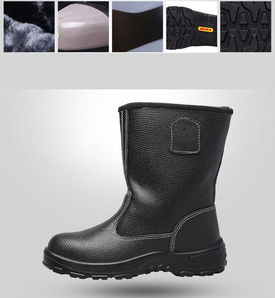 

men safety work shoes steel toe boots indestructible anti-smashing puncture proof durable booties outdoor fur boots martin boot martens, Black;brown