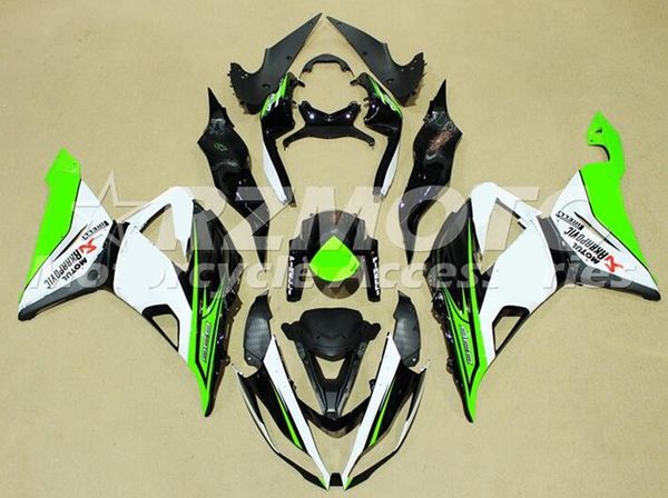 

новый abs инъекции плесень мотоцикл обтекатели комплект подходит для kawasaki ninja zx-6r 599 zx6r 2013 2014 2015 2016 2017 зеленый белый че