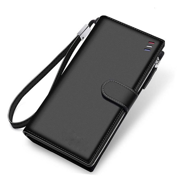 

brand men wallet cowskin leather men's purse zipper pocket quality male clutch genuine leather purse n8206, Red;black