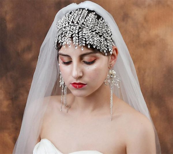 Bridal Crystal Headband Rhinestone Crown Tiara Hair Jewelry Silver