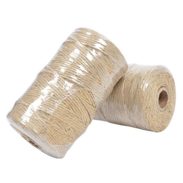 

new craft rope for handmade decor 1pc 300 feet natural jute gift string packing string weave craft decoration d10#30, Black;white