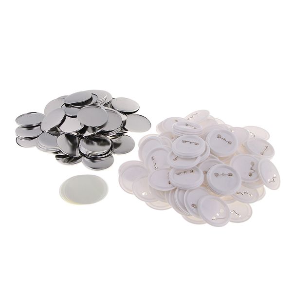 

58mm blank badge & button parts for badge maker machine circle badges, 100x, Black