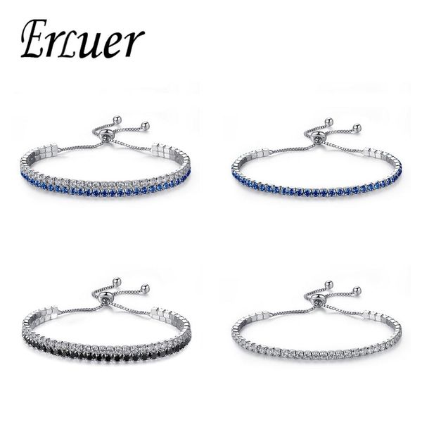 

erluer fashion bracelets for women infinity tree of life box chain link adjustable crystal zircon jewelry party girls bracelet, Black
