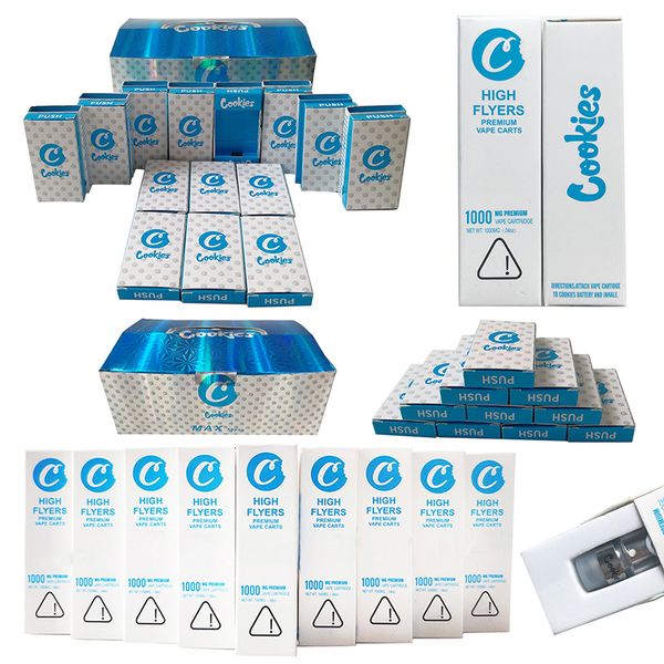 

Новое печенье High Flyers Vape картридж Упаковка Печенье Нажмите густое масло Dab Воск Испаритель Электронная сигарета Empty 0,8 мл Керамическая Coil Корзина