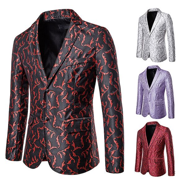 

male punk style nightclub bar singer slim fit blazer jacket men's party banquet fashion suit coats men host novel stage clothes, White;black